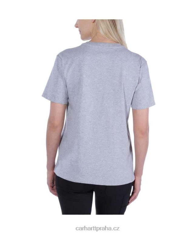 ženy volné tričko těžké váhy s krátkým rukávem k87 do kapsy Carhartt 8BL8V223 jasanová růže