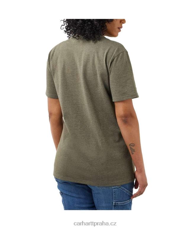 ženy volné tričko těžké váhy s krátkým rukávem k87 do kapsy Carhartt 8BL8V223 jasanová růže