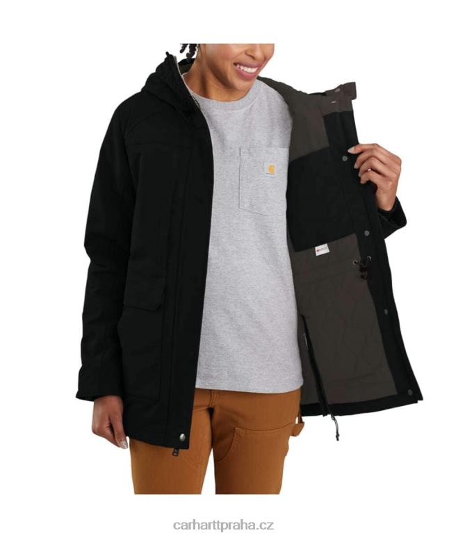 ženy zateplený tradiční kabát super dux uvolněného střihu Carhartt 8BL8V194 Černá