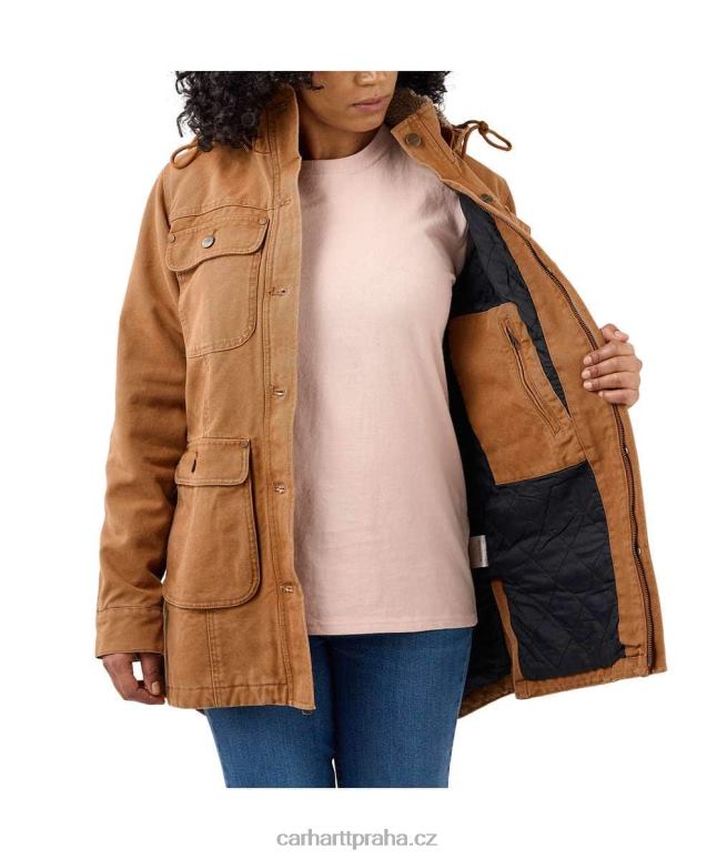 ženy zvětralý kachní kabát volného střihu Carhartt 8BL8V186 Černá